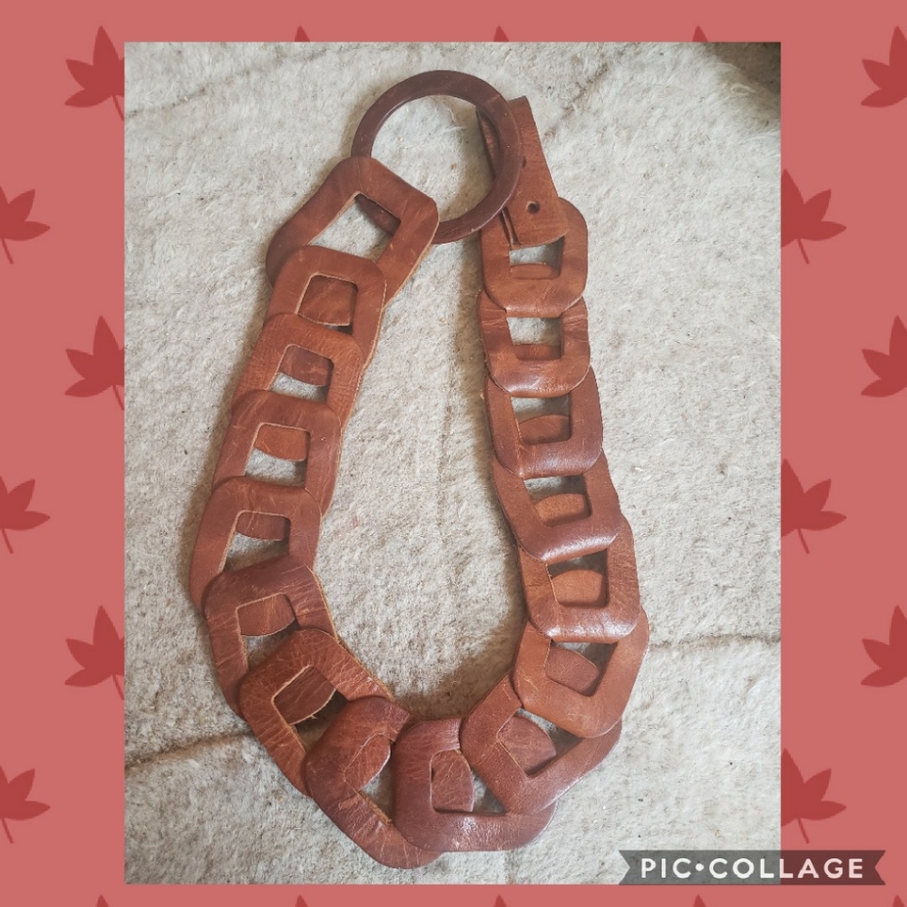 Vintage Linked Square Loop Latch Belt - image 1